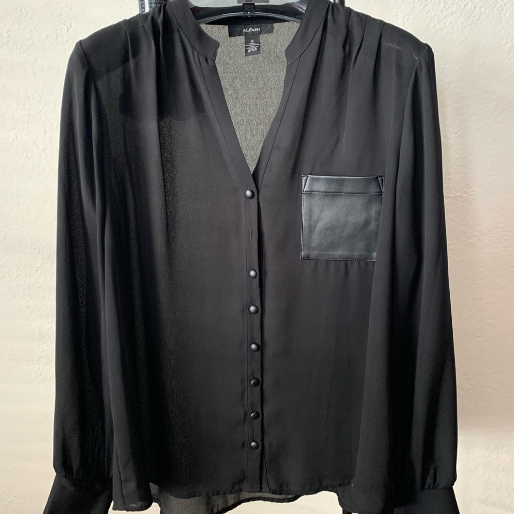 Black v-neck blouse